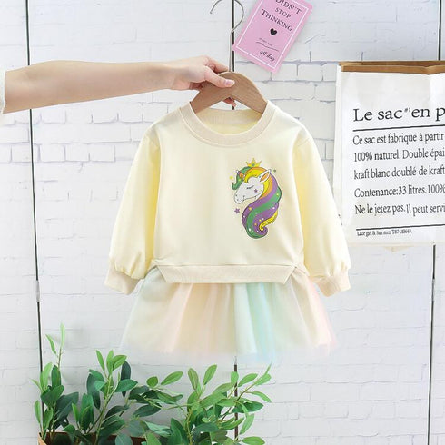 Girls' Mesh Stitching Dress
